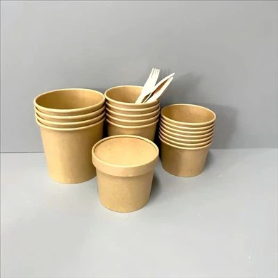 Kertakäyttöiset paperikeittokupit ruokapakkauksiin